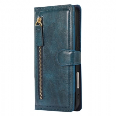 Läderfodral iPhone 17 Pro Max Telefonfodral Fickor Med Dragkedja