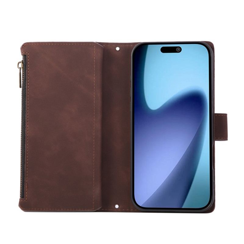 Läderfodral iPhone 17 Pro Max Telefonfodral Plånbok Med Mockaeffekt