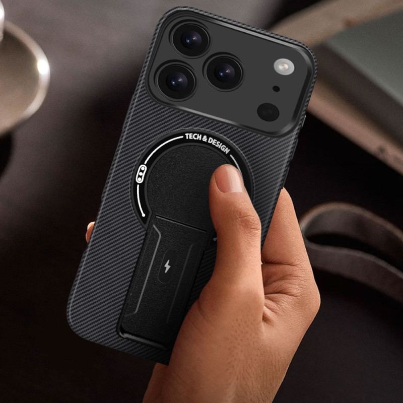 Skal För iPhone 17 Pro Max Kolfiberstruktur Med Stöd