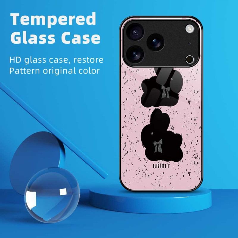 Skal För iPhone 17 Pro Max Rosa Och Svart Härdat Glas