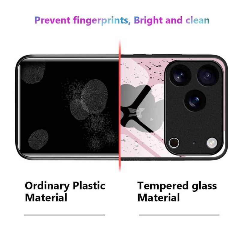 Skal För iPhone 17 Pro Max Rosa Och Svart Härdat Glas