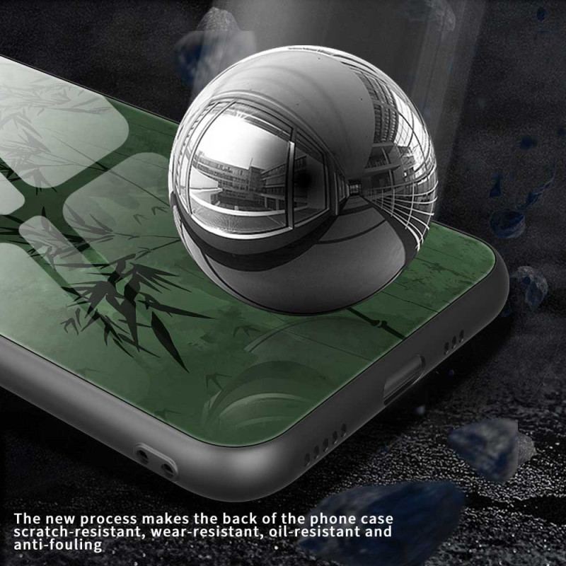 Skal iPhone 17 Pro Max Telefonfodral Blommigt Bläck I Härdat Glas