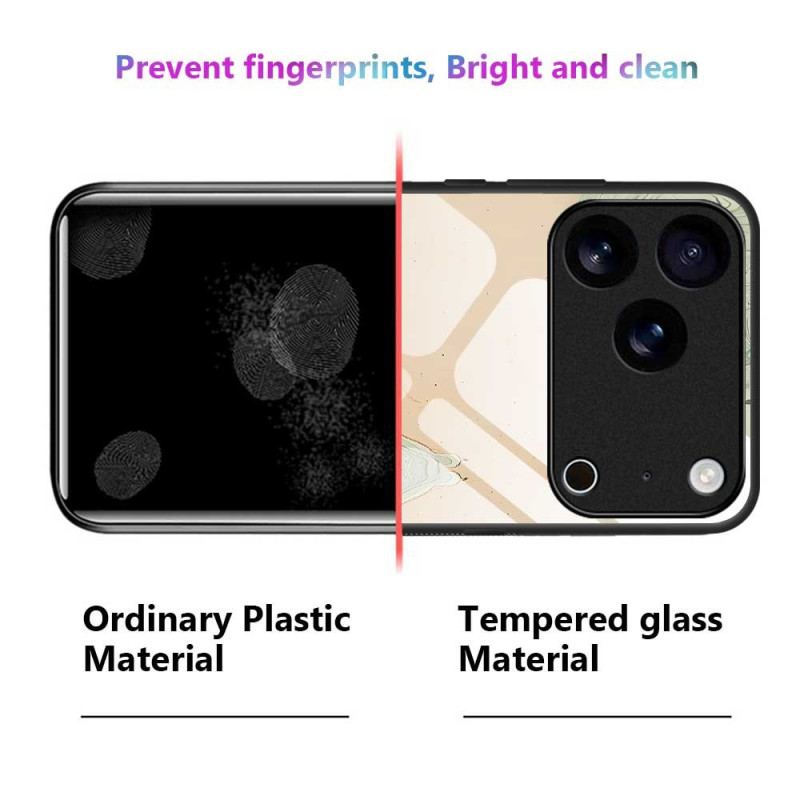 Skal iPhone 17 Pro Max Telefonfodral Målat Mönster I Härdat Glas