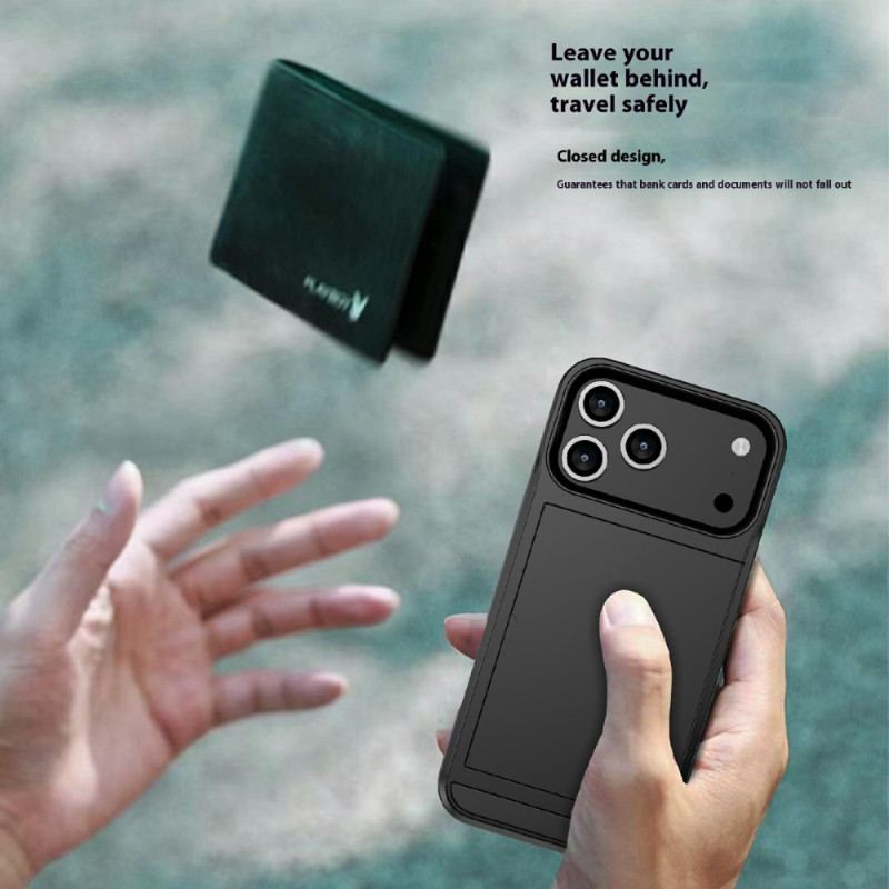 Skal iPhone 17 Pro Max Telefonfodral Skjutbart Korthållare