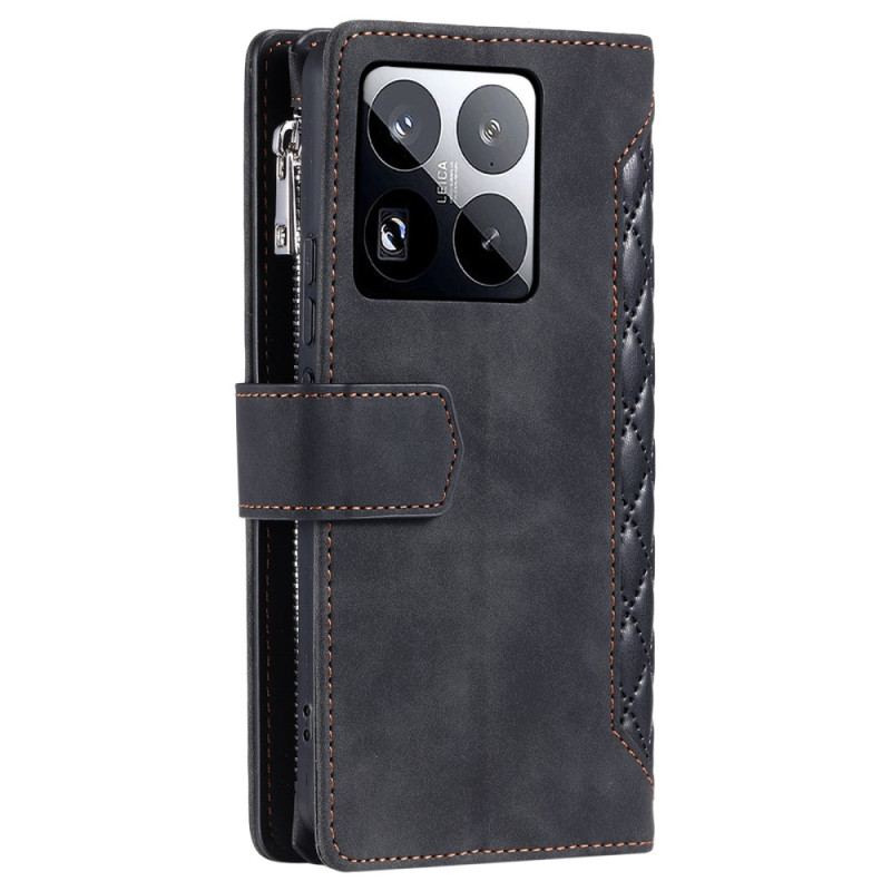 Fodral För Xiaomi 15 Pro Multifunktionell Quiltad Plånbok
