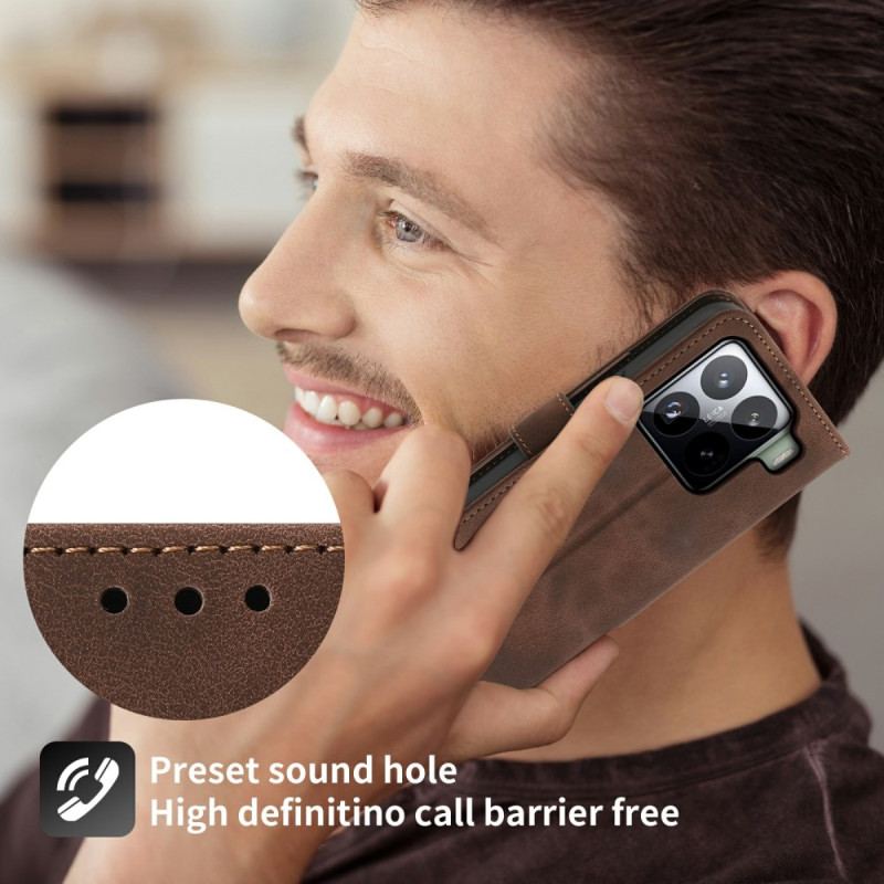 Fodral Xiaomi 15 Pro Blommönster Med Mockaeffekt Rem Och Axelrem