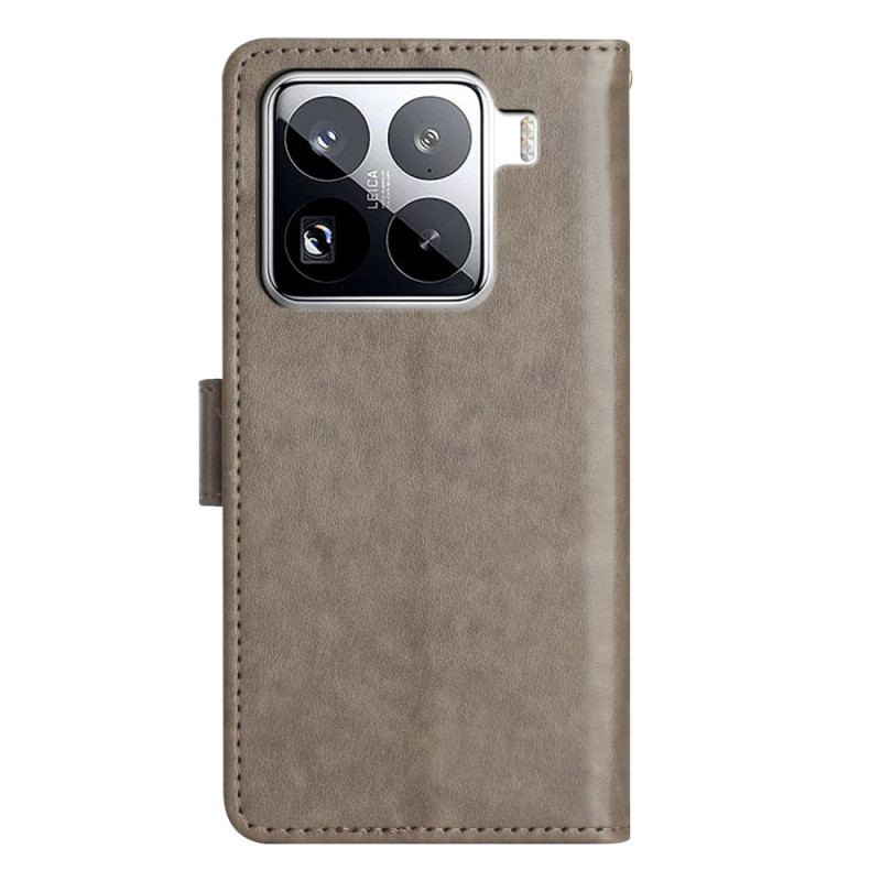 Läderfodral Xiaomi 15 Pro Telefonfodral Blommigt