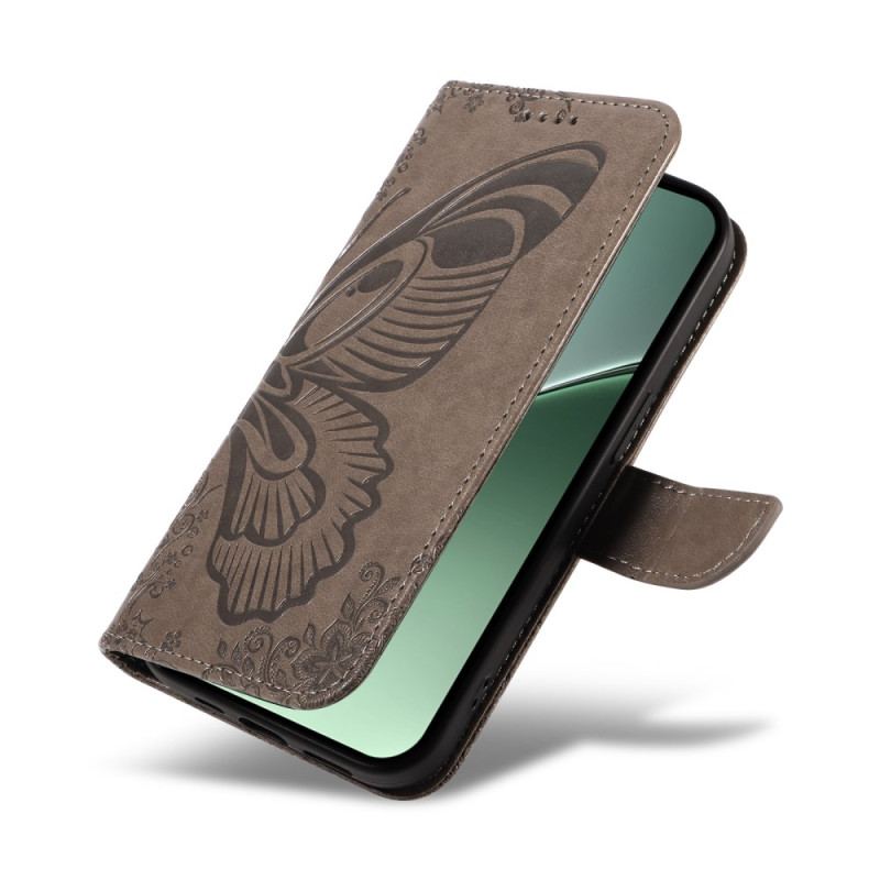 Läderfodral Xiaomi 15 Pro Telefonfodral Fjärilsdesign