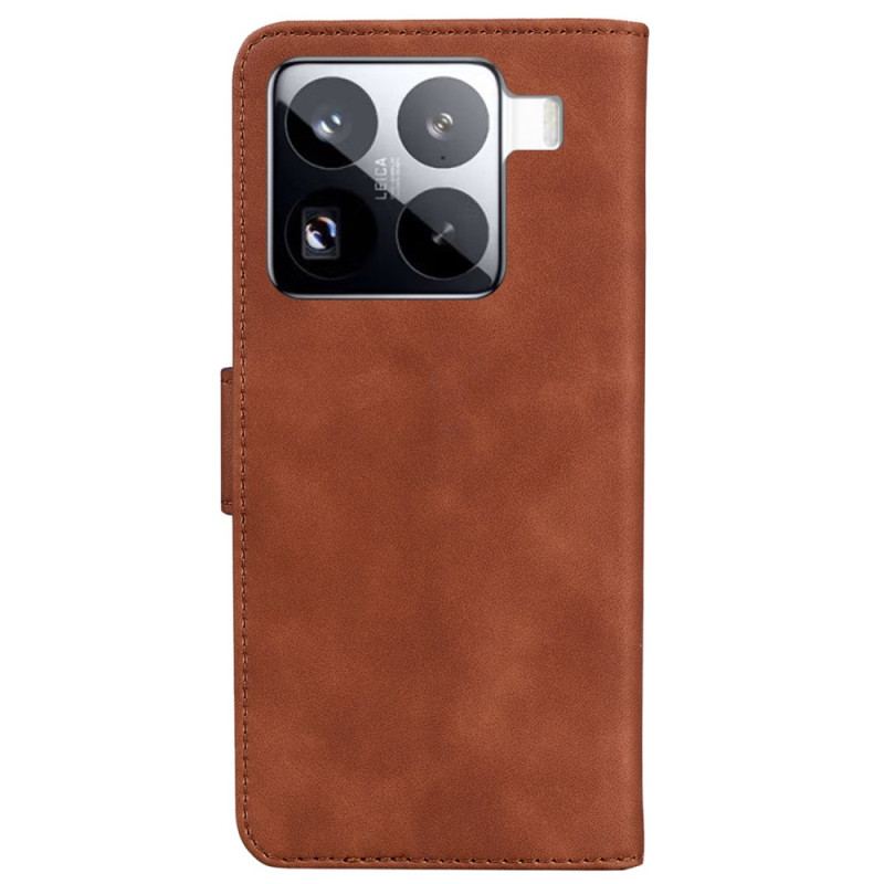 Läderfodral Xiaomi 15 Pro Telefonfodral Fjärilsmockeffekt