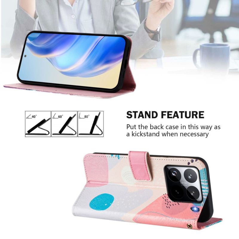 Läderfodral Xiaomi 15 Pro Telefonfodral Graffitimönster