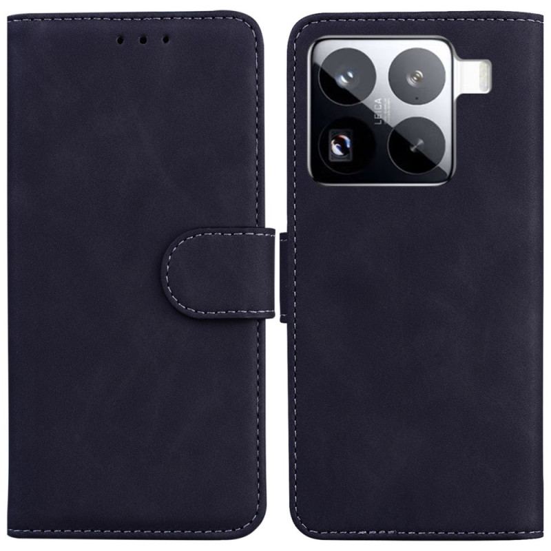 Läderfodral Xiaomi 15 Pro Telefonfodral Mockaeffekt