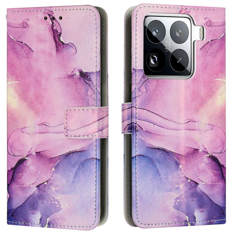 Läderskal Fodral Xiaomi 15 Pro Marmoreffekt