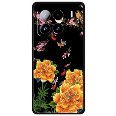 Skal För Xiaomi 15 Pro Blommor Och Fiskar