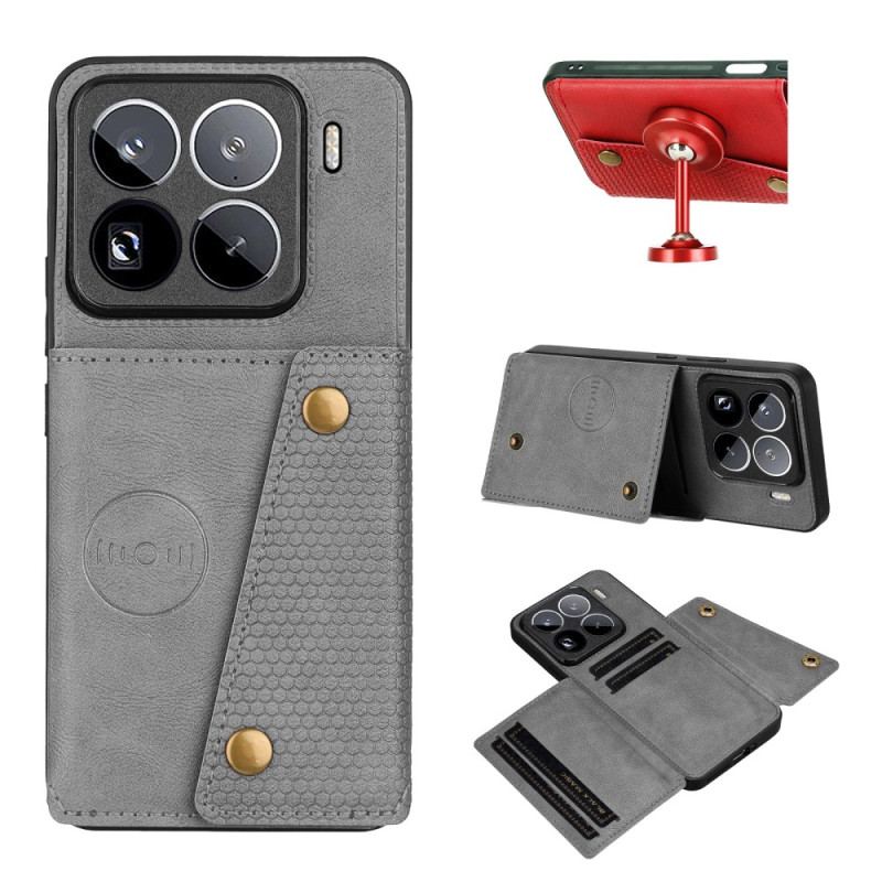 Skal Xiaomi 15 Pro Telefonfodral Korthållare Med Lädereffekt