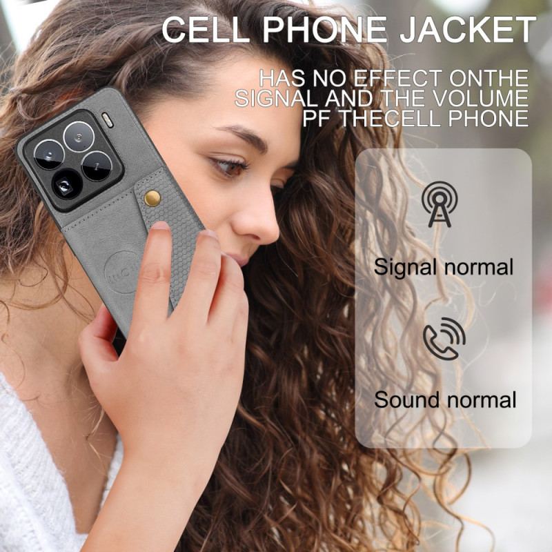 Skal Xiaomi 15 Pro Telefonfodral Korthållare Med Lädereffekt