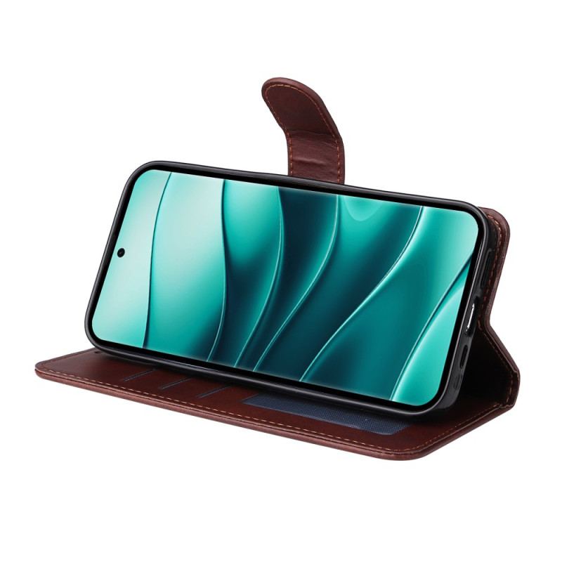 Läderfodral Poco X7 5g Telefonfodral Enfärgad Lädereffekt Med Rem