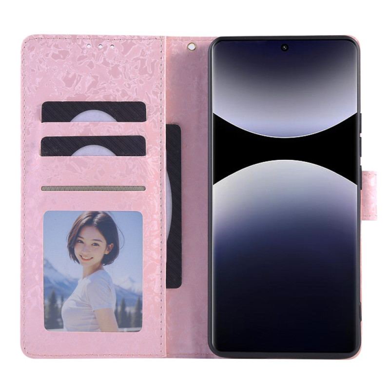 Läderfodral Poco X7 5g Telefonfodral Rfid-blockerande Blommig Design