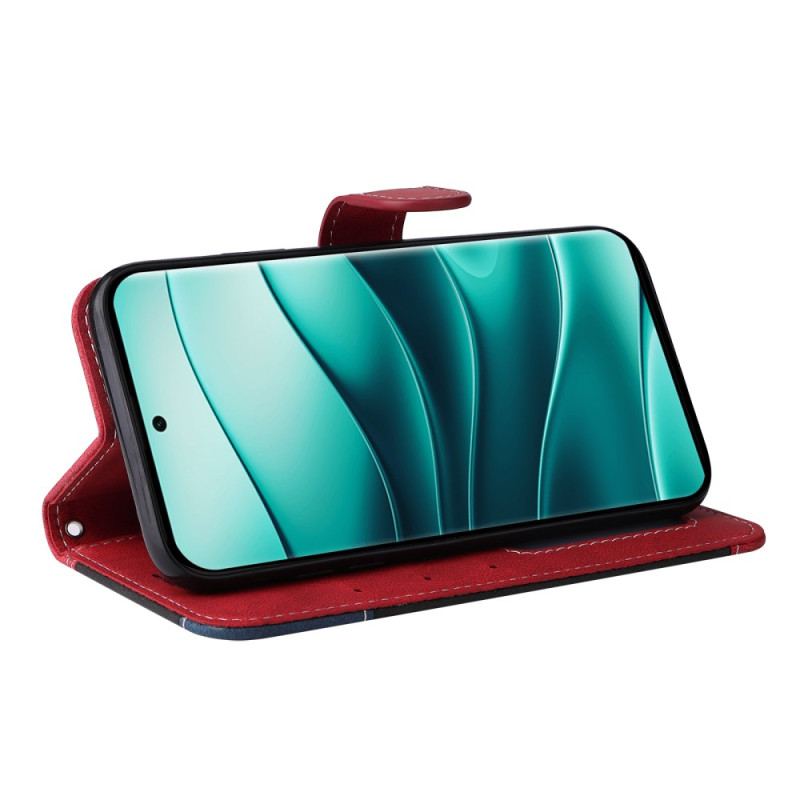 Läderskal Fodral Poco X7 5g Tricolor Med Rem