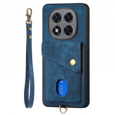 Skal För Poco X7 5g Korthållare Och Snodd I Lädereffekt