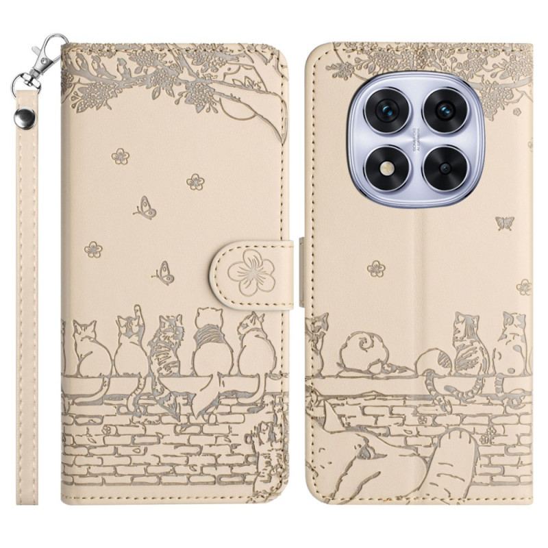 Skyddsfodral Poco X7 5g Kattmönster-snodd