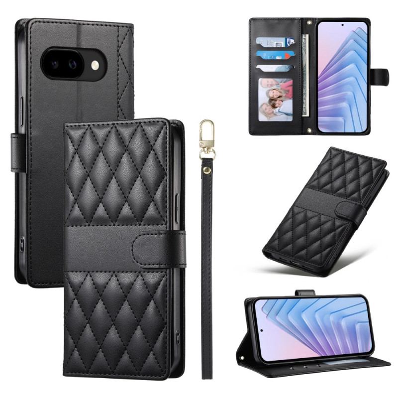 Fodral För Google Pixel 10a Quiltad Plånbok Med Remmar