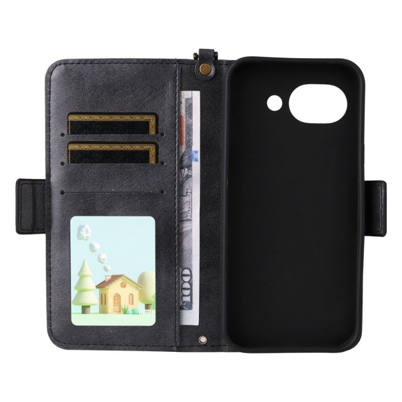 Fodral För Google Pixel 10a Vintage Plånbok Och Axelrem