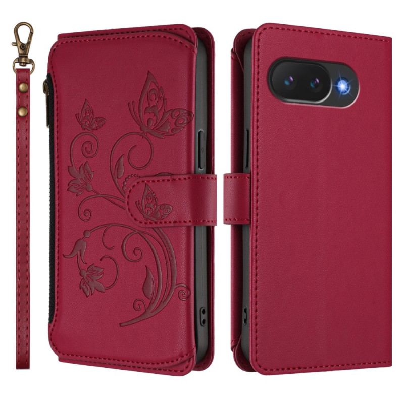 Fodral Google Pixel 10a Plånbok Med Blommönster