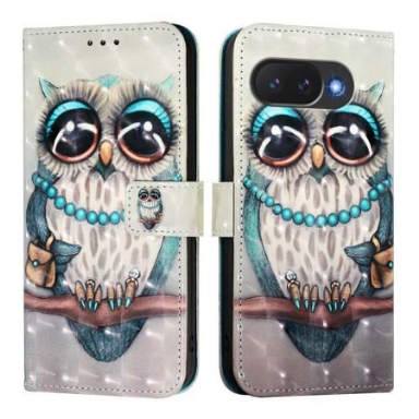 Läderfodral Google Pixel 10a Telefonfodral Grå Uggla