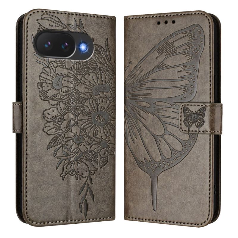 Läderfodral Google Pixel 10a Telefonfodral Grafisk Fjäril