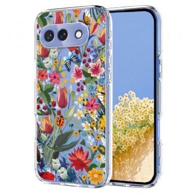 Skal Google Pixel 10a Telefonfodral Fjärils- Och Blommönster