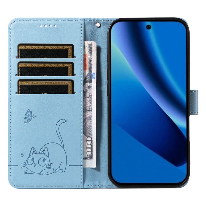 Skyddsfodral Google Pixel 10a Kattmönster Och Rem