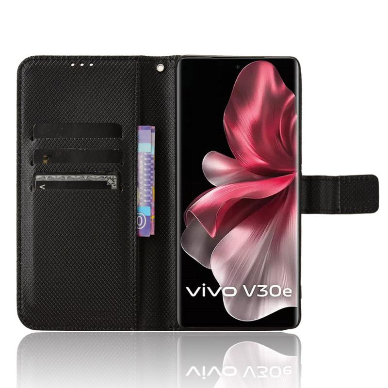 Läderfodral Vivo V40 Lite 5g Telefonfodral Diamantstruktur