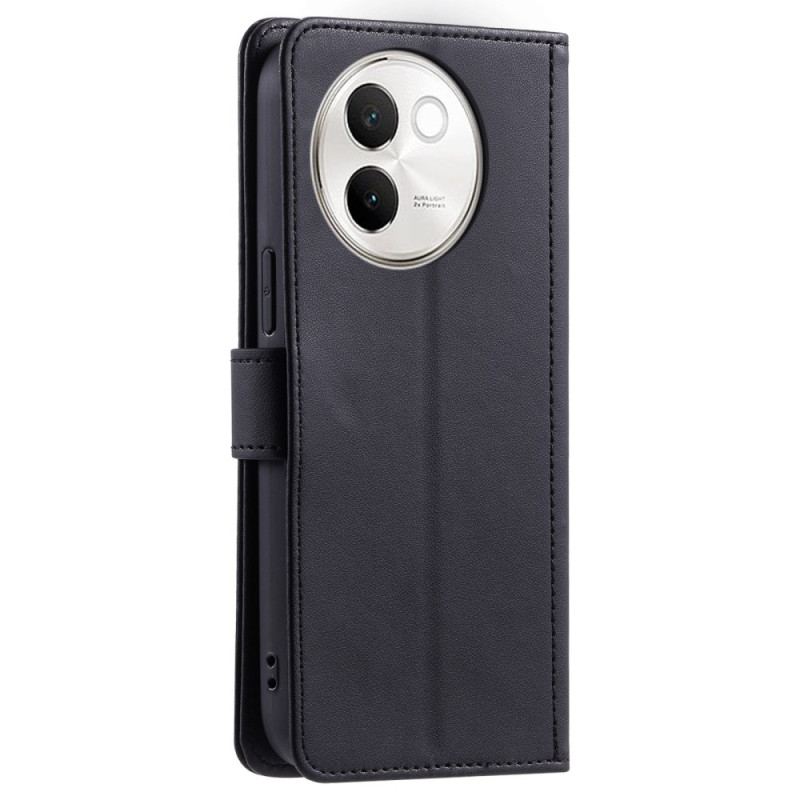 Läderfodral Vivo V40 Lite 5g Telefonfodral Vadderad Med Rem Och Axelrem