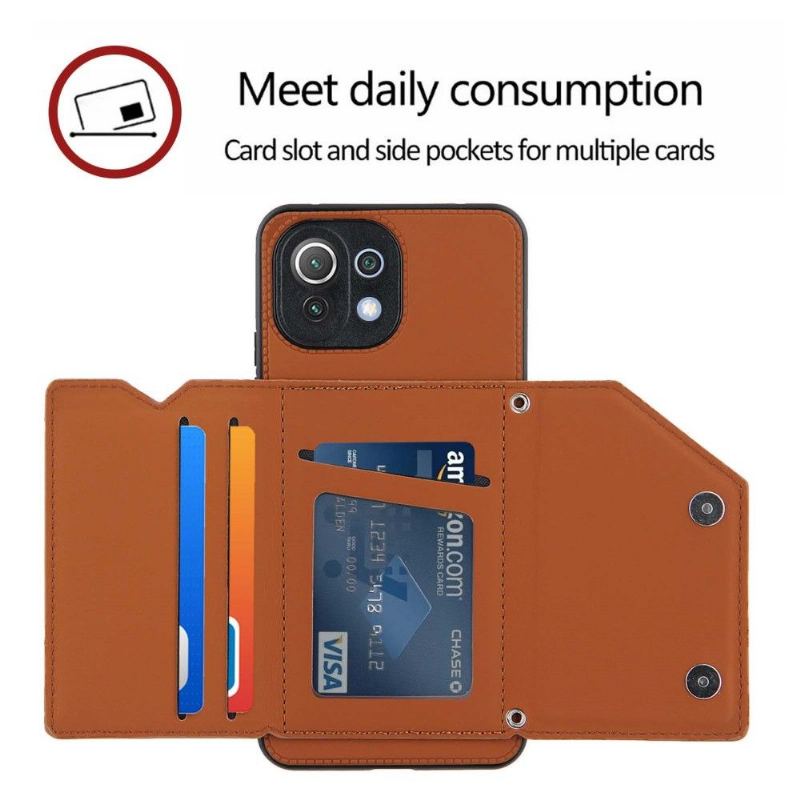 Skal För Xiaomi Mi 11 Lite 5G NE / Mi 11 Lite / Mi 11 Lite 5G Bedrijf Aude Multi-compartment Lanyard