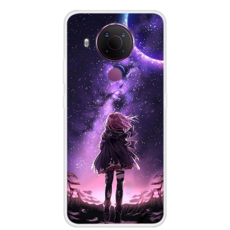 Skal För Nokia 3.4 / Nokia 5.4 Full Moon Girl Illustration