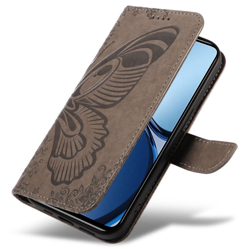 Läderskal Fodral Realme C63 Grafisk Fjäril