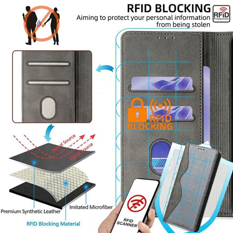 Folio-fodral Realme 14x 5g Rfid-skyddande Krusning