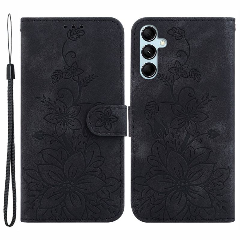 Fodral Samsung Galaxy A15 Blommönster Med Rem