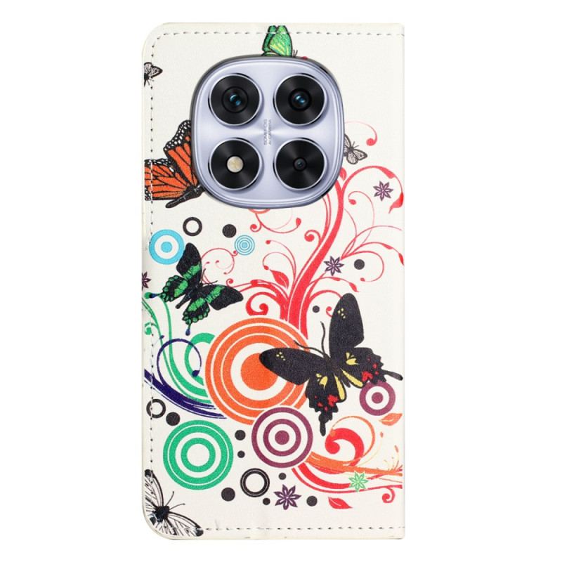 Fodral Xiaomi Redmi Note 14 Pro Plus 5g Fjärilar På Vit Bakgrund