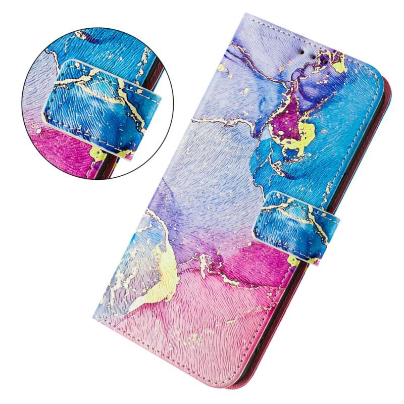 Läderskal Fodral Xiaomi Redmi Note 14 Pro Plus 5g Flerfärgat Marmormönster