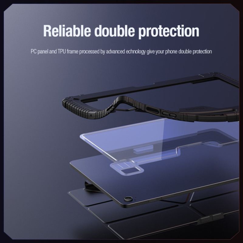 Samsung Galaxy Tab S10 Fe Plus Nillkin-stötfångare Med Origami-stativ Och Glidande Skydd