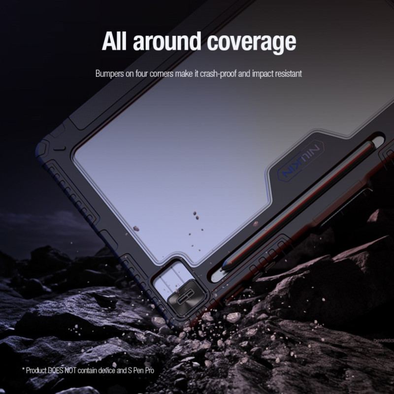 Samsung Galaxy Tab S10 Fe Plus Nillkin-stötfångare Med Origami-stativ Och Glidande Skydd