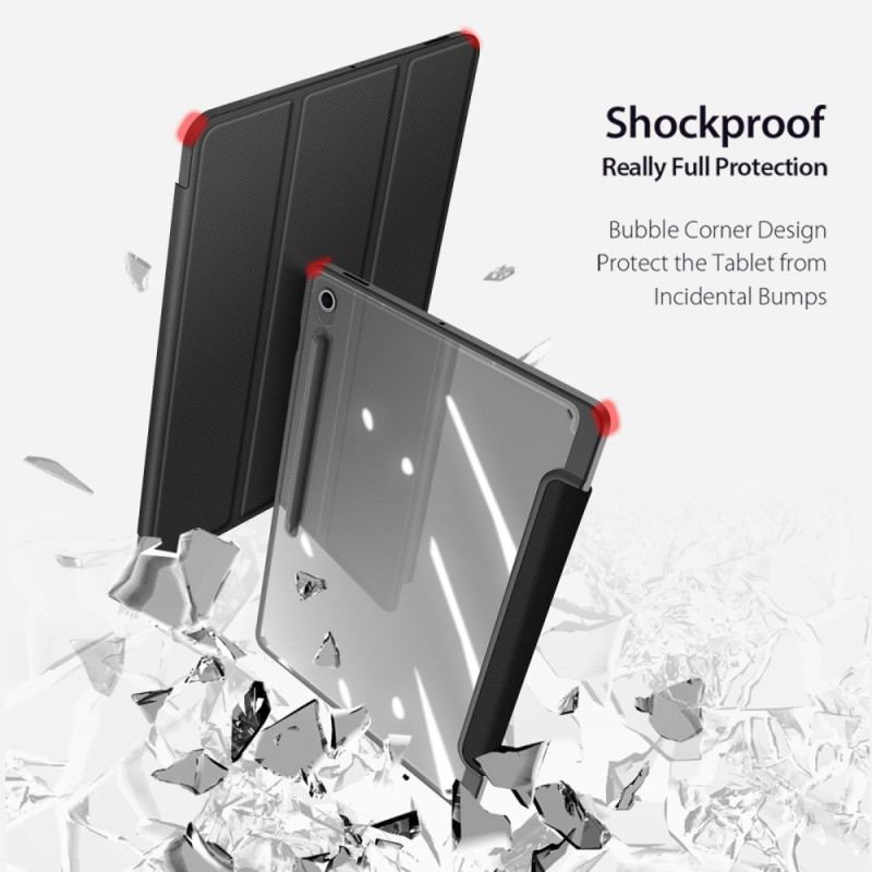 Samsung Galaxy Tab S10 Fe Plus Transparent Baksida Med Tre Paneler