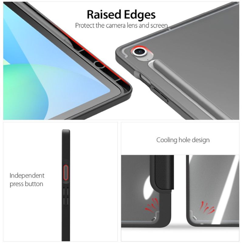 Samsung Galaxy Tab S10 Fe Plus Transparent Baksida Med Tre Paneler