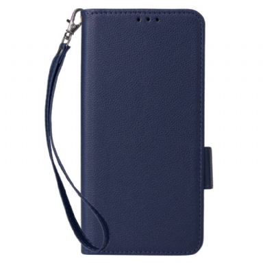 Läderfodral Oneplus Nord 4 Telefonfodral Litchitexturerad Rem