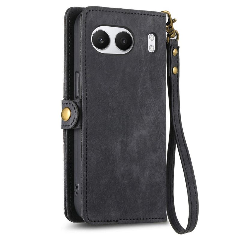 Läderskal Fodral Oneplus Nord 4 Plånbok Med Geometriskt Mönster