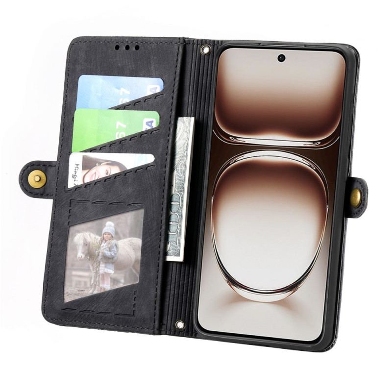 Läderskal Fodral Oneplus Nord 4 Plånbok Med Geometriskt Mönster