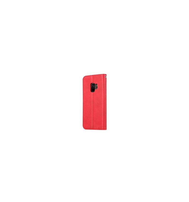 Läderfodral För Samsung Galaxy S9 Läderplånbok - Röd