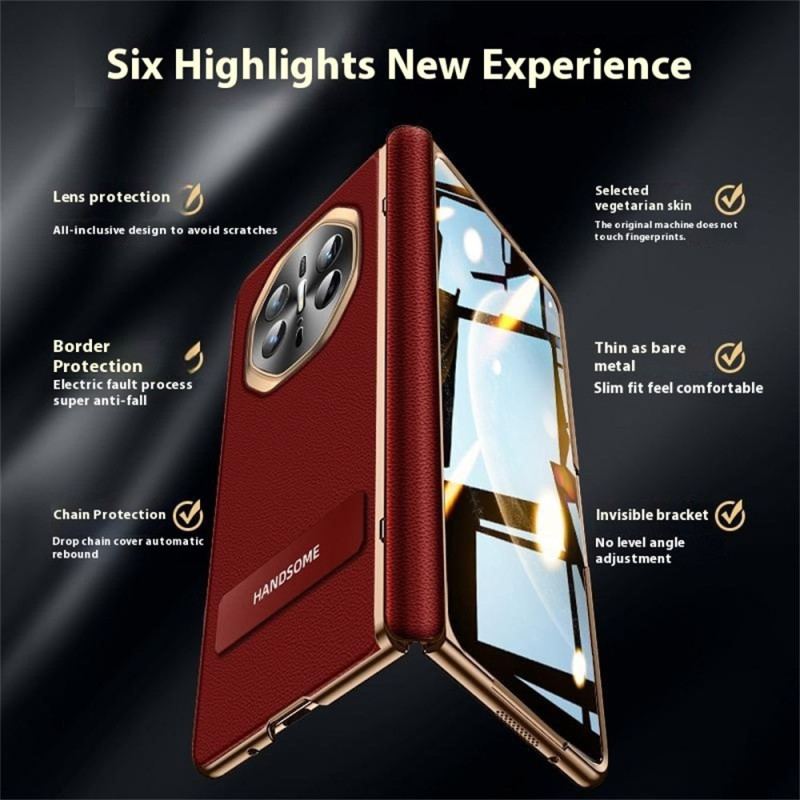 Skal Huawei Mate X6 Texturerat Konstläder Med Skärmskydd