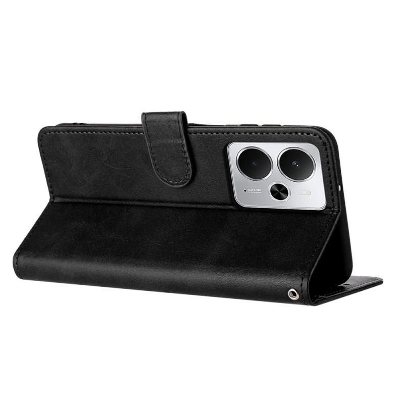 Läderfodral Realme 14t 5g Telefonfodral Lädereffekt Med Snodd